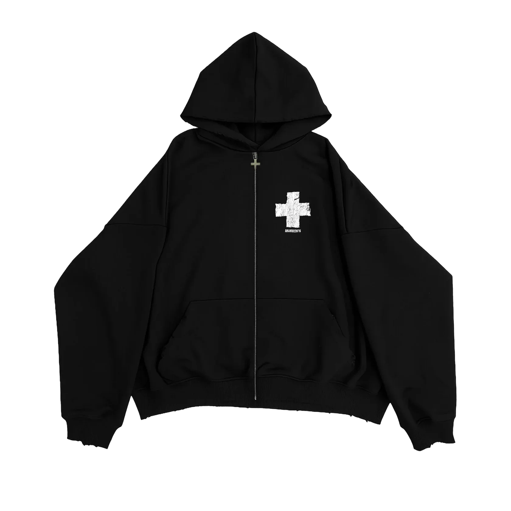 ARCHIVE ZIP-HOODIE BLACK — фото 1