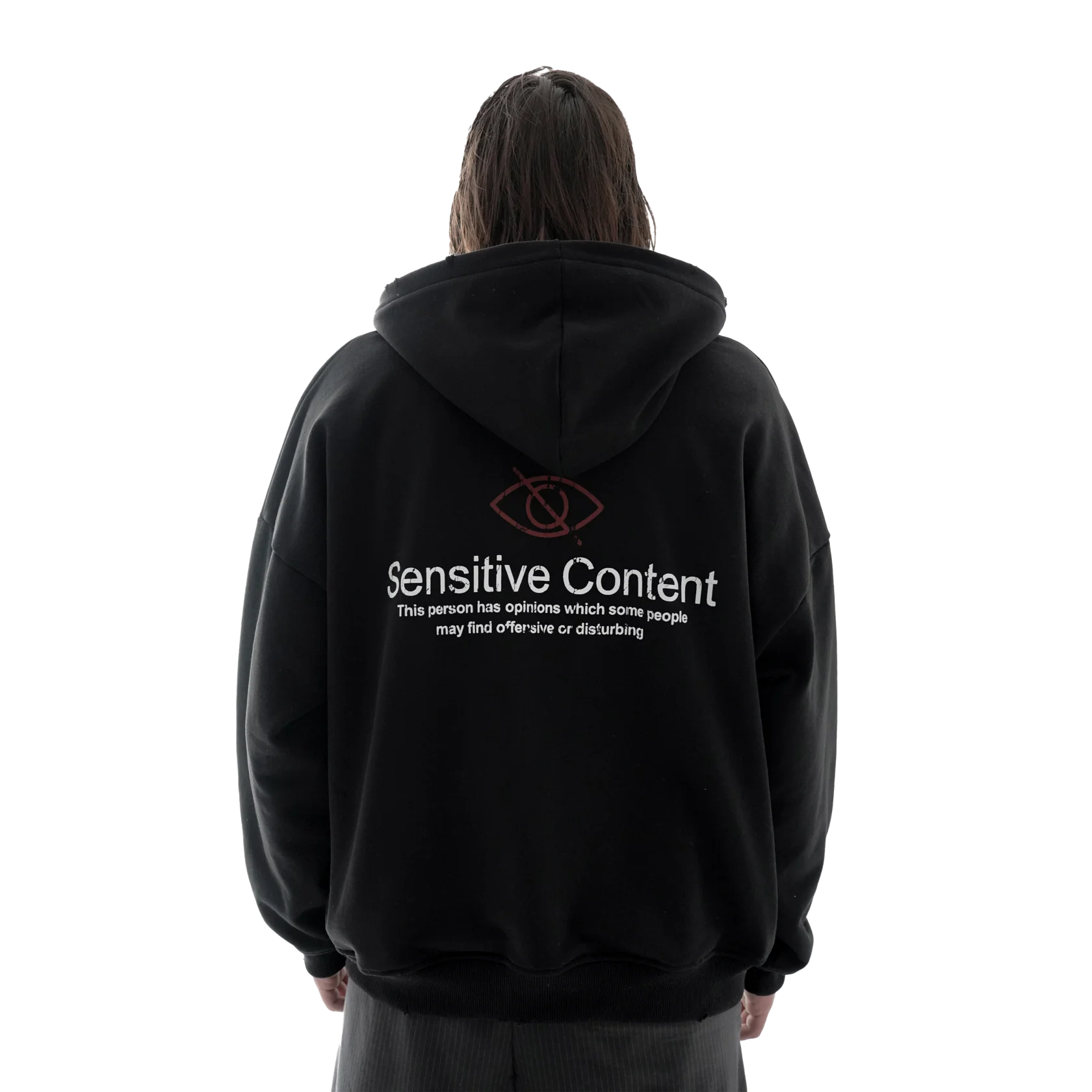 SENSITIVE ZIP-HOODIE BLACK — фото 4
