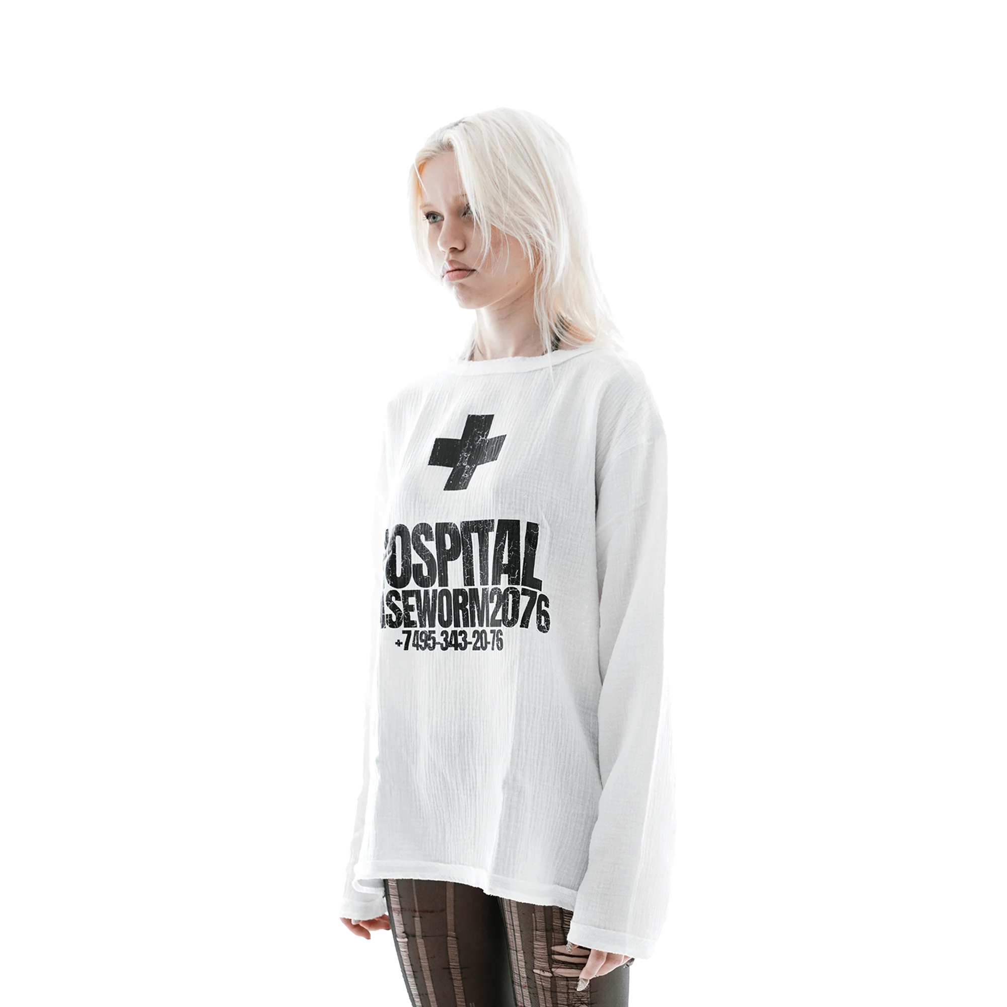 HOSPITAL LONGSLEEVE WHITE — фото 3