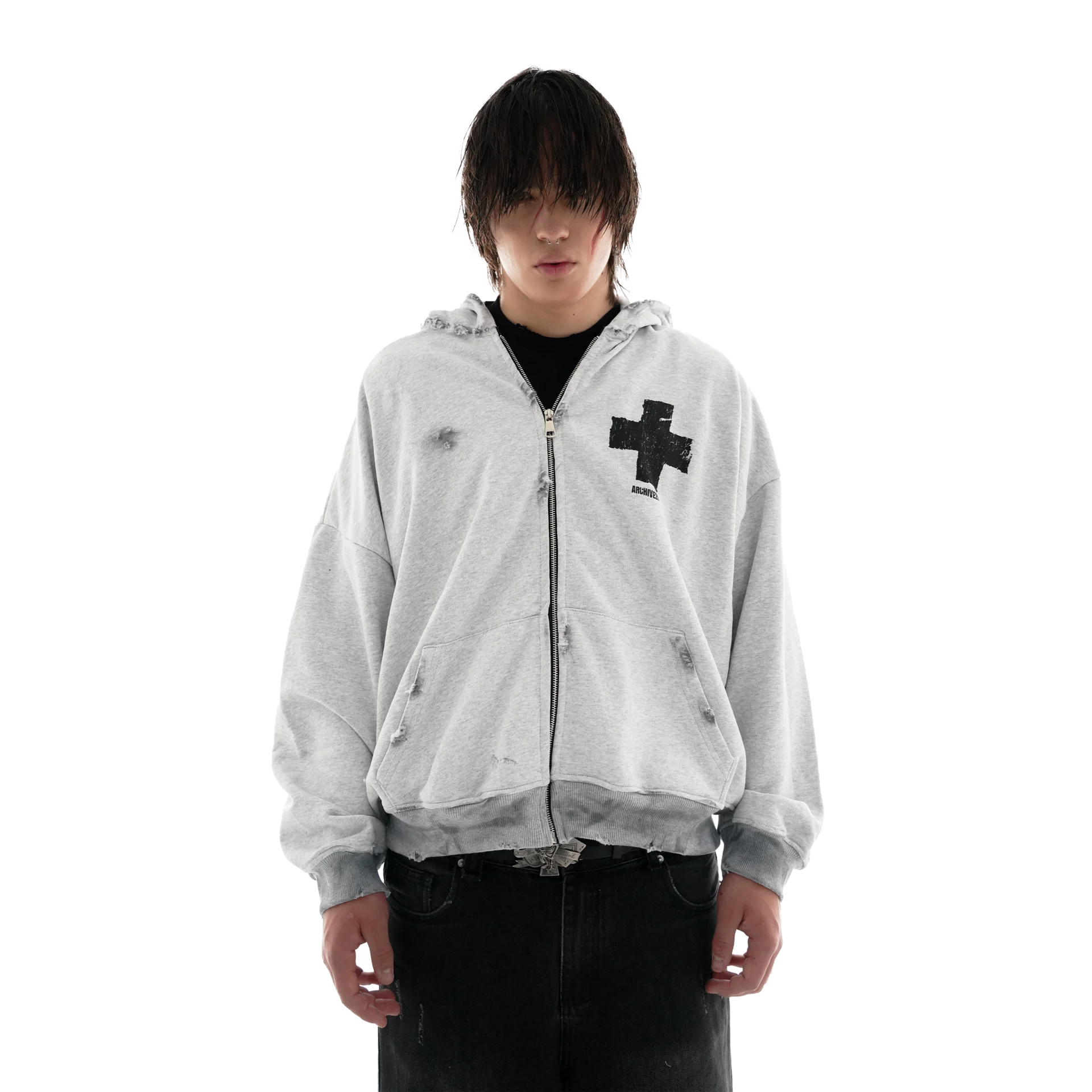 ARCHIVE ZIP-HOODIE GRAY — фото 5