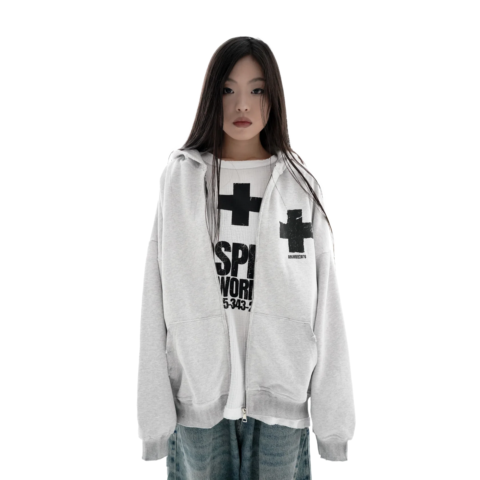 ARCHIVE ZIP-HOODIE GRAY — фото 3