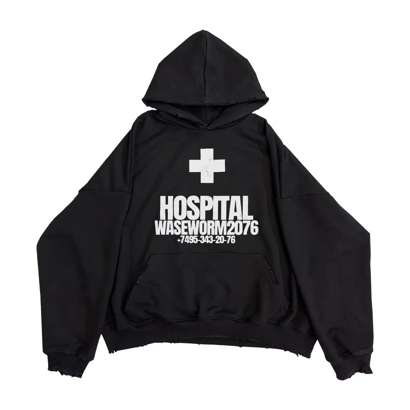［即日発送］Hospital 3way hoodie HOSPITAL HOODIE GRAY — 7 800 ₽ | WASE WORM